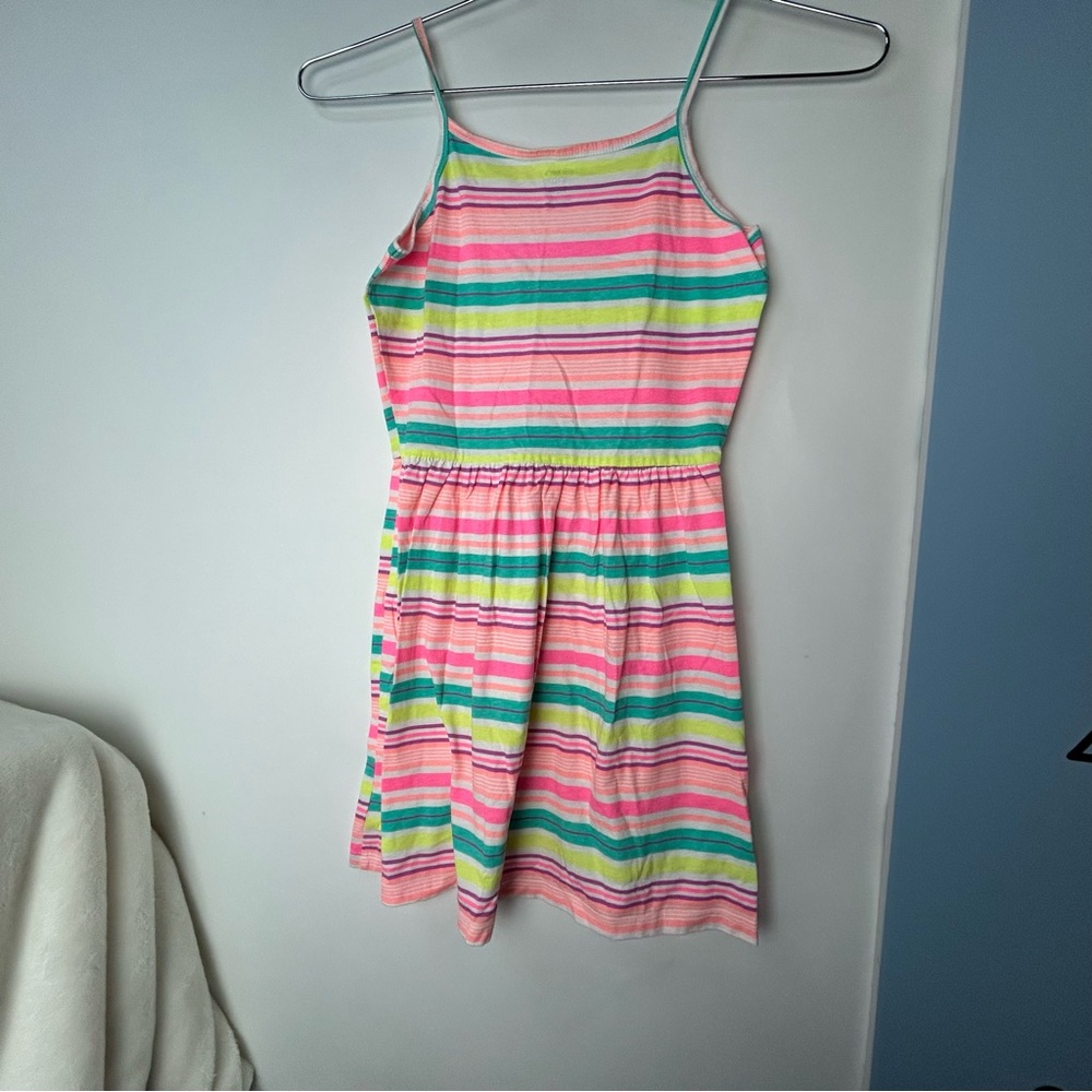 Carter's Kid Pastel Horizontal‎ Stripes Sun Dress Girls 10/12